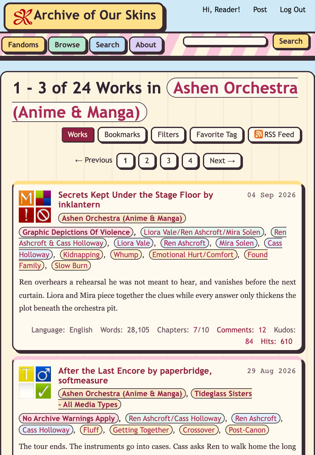 Free AO3 Skins & Site Themes | Download AO3 Site Skins | OurOwnSkins